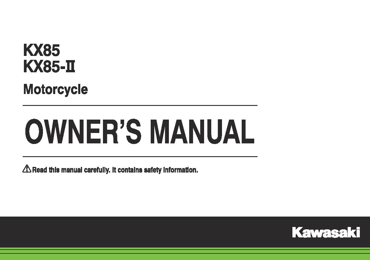 File:2015 Kawasaki KX85 owners manual.pdf